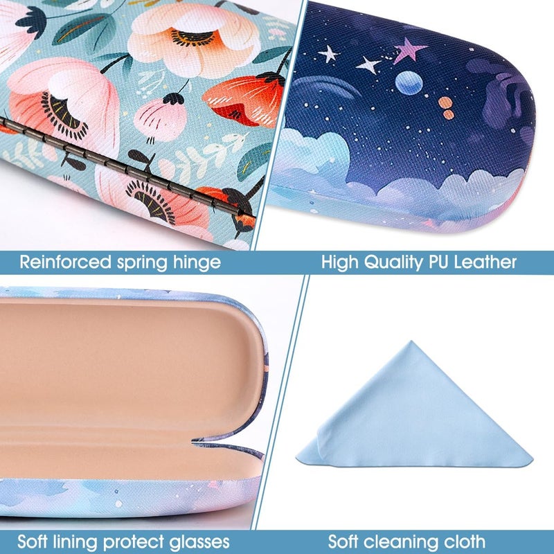 PERFECTSIGHT Store Hard Shell Eyeglasses Case, PU Leather Protective Glasses Case, Cute Eyeglass Case for Women Men Girls - Image 2